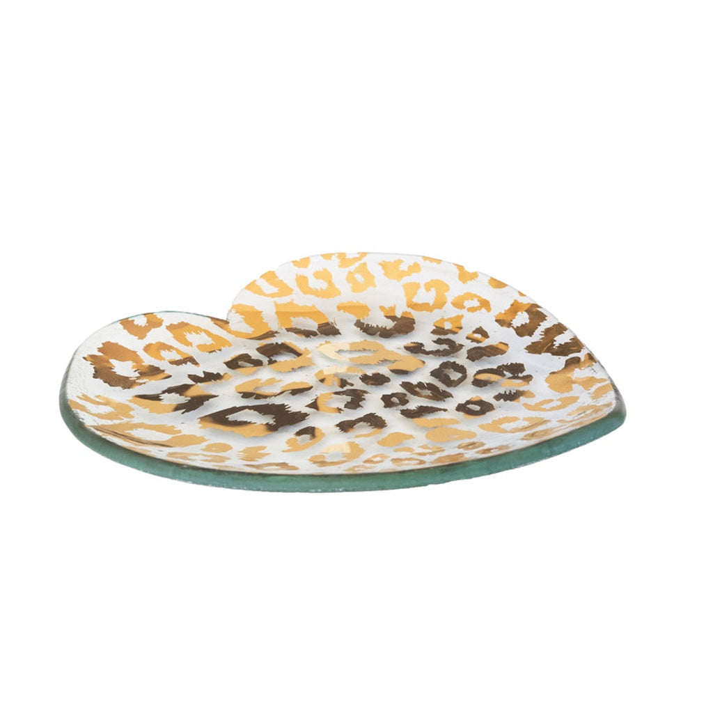 Annieglass Heart Plate - Cheetah Dinnerware Annieglass 