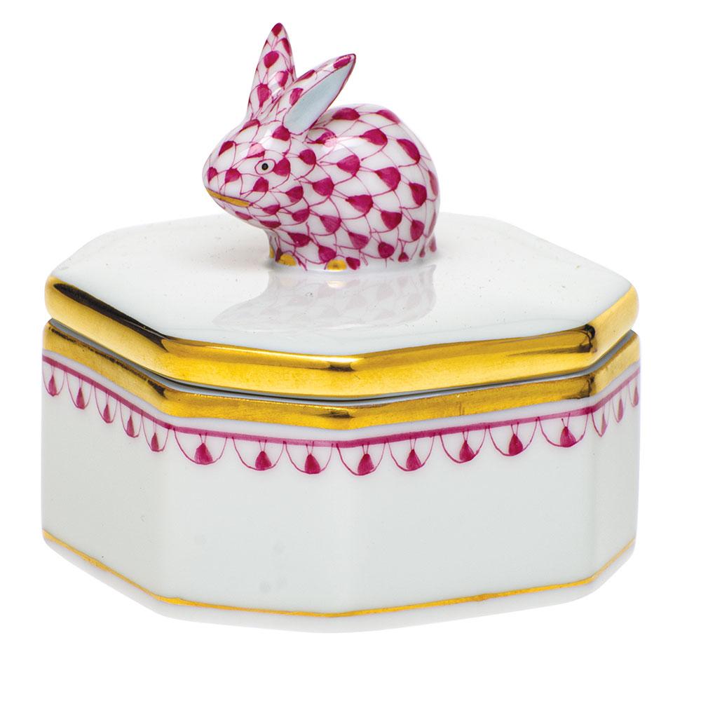 Herend Petite Octagonal Box - Bunny Figurines Herend Box Pink 