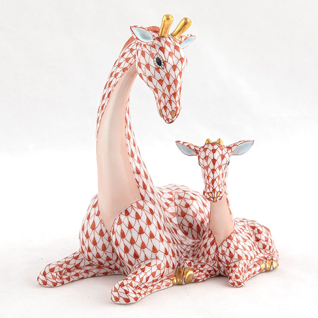 Herend Mother & Baby Giraffe Figurines Herend Rust 