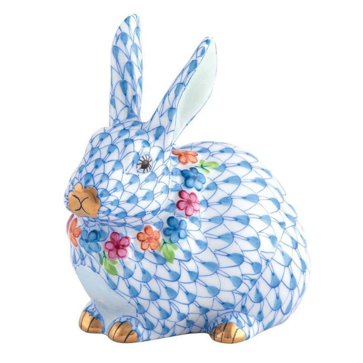 Herend Flower Bunny Figurine Figurines Herend Blue 