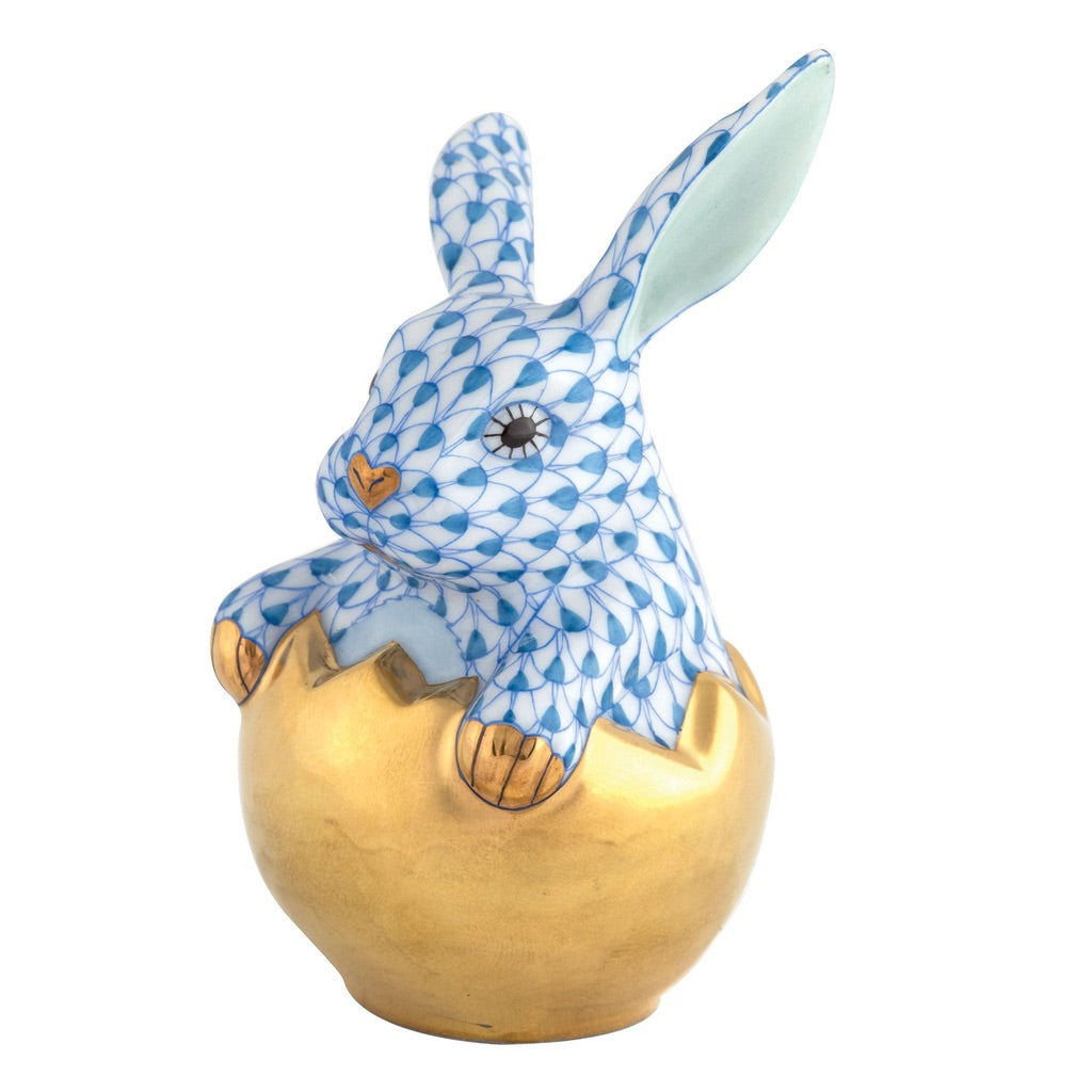 Herend Hatching Bunny Figurine Figurines Herend Blue 