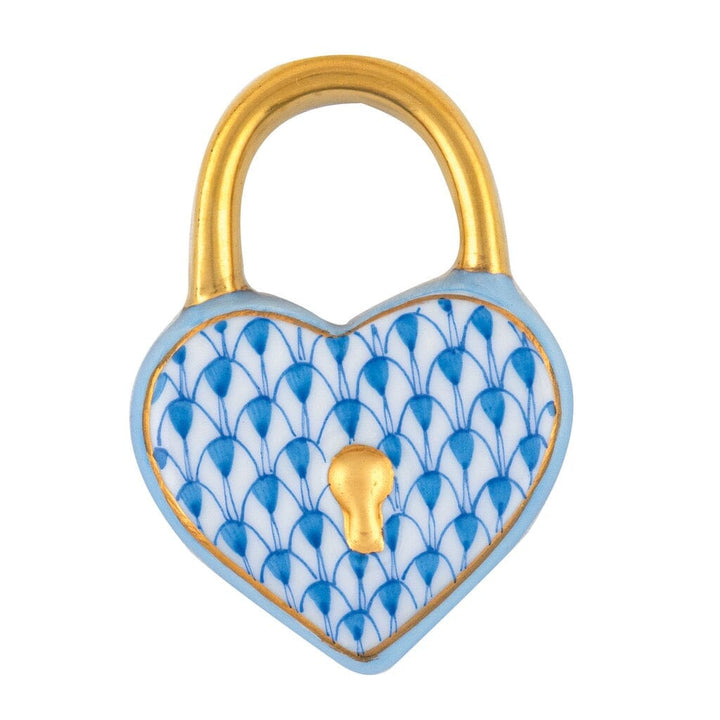 Herend Heart Lock Figurine Figurines Herend Blue 