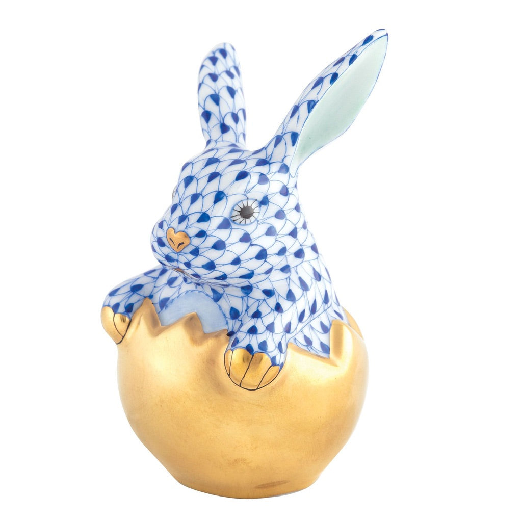 Herend Hatching Bunny Figurine Figurines Herend Sapphire 