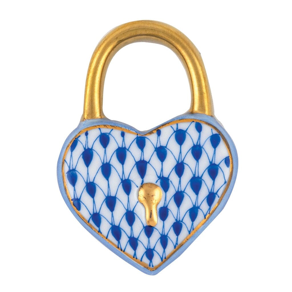 Herend Heart Lock Figurine Figurines Herend Sapphire 