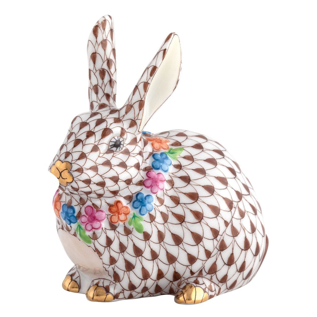 Herend Flower Bunny Figurine Figurines Herend Chocolate 