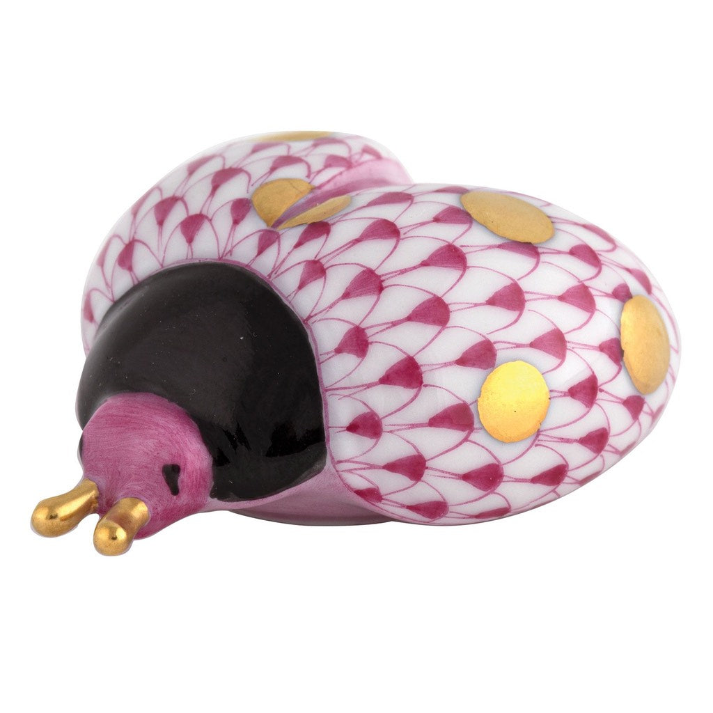 Herend Flying Ladybug Figurine Figurines Herend Raspberry (Pink) 