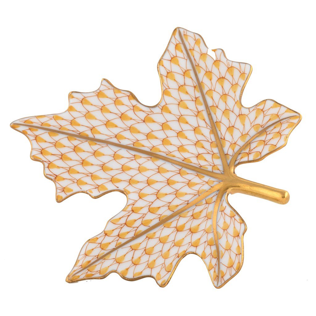 Herend Maple Leaf Figurine Figurines Herend Butterscotch 