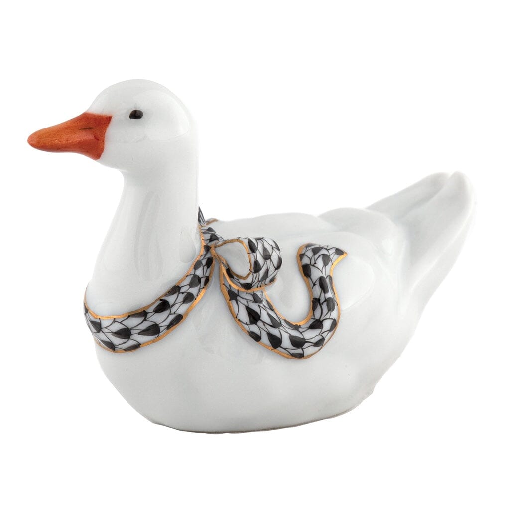 Herend Sitting Duck Figurine Figurines Herend Black 