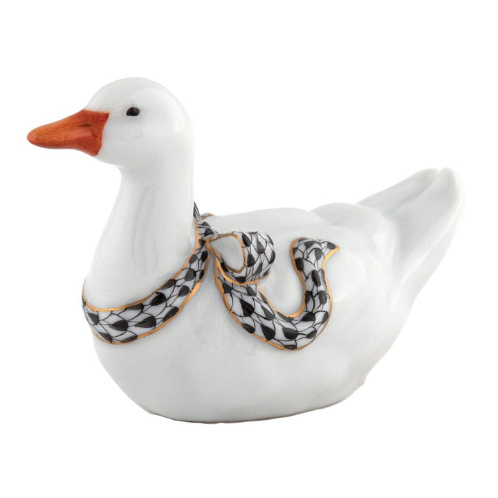 Herend Sitting Duck Figurine Figurines Herend Black 