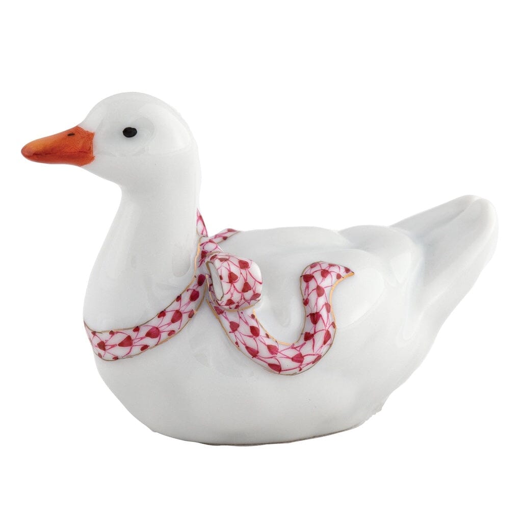 Herend Sitting Duck Figurine Figurines Herend Raspberry (Pink) 