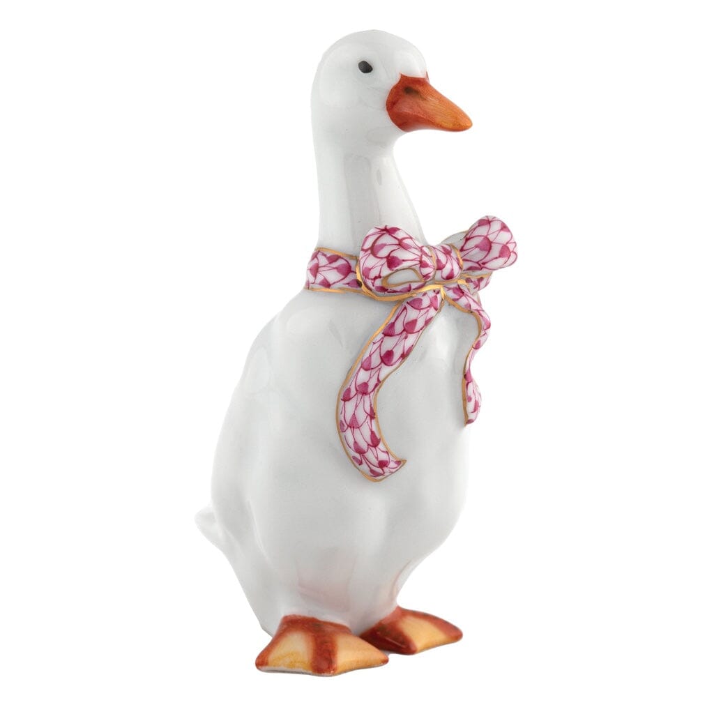 Herend Standing Duck Figurine Figurines Herend Raspberry (Pink) 