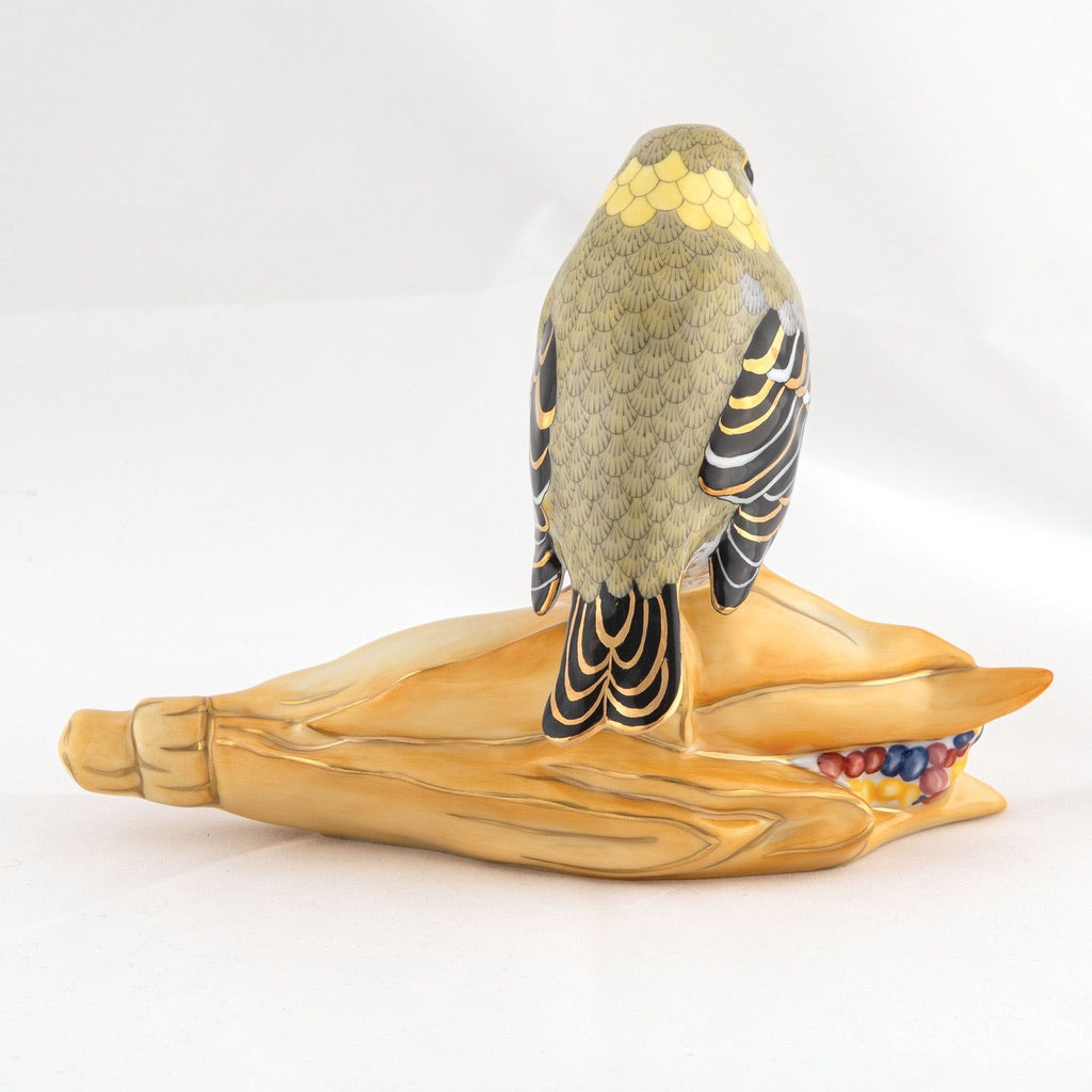 Herend Pine Warbler on Corn Figurine - Limited Edition Figurines Herend 