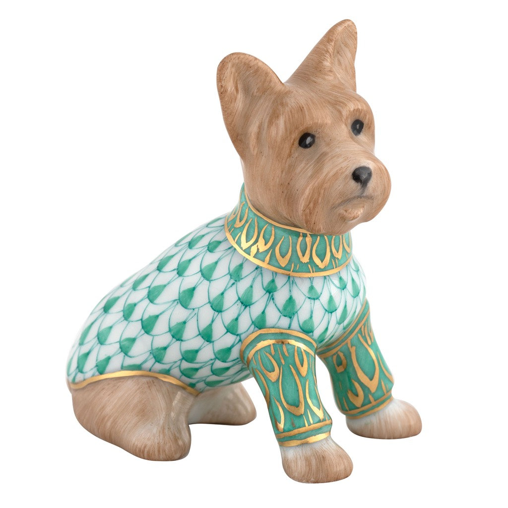 Herend Yorkshire Terrier Figurine Figurines Herend Green 