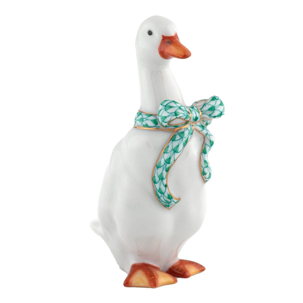 Herend Standing Duck Figurine Figurines Herend Green 