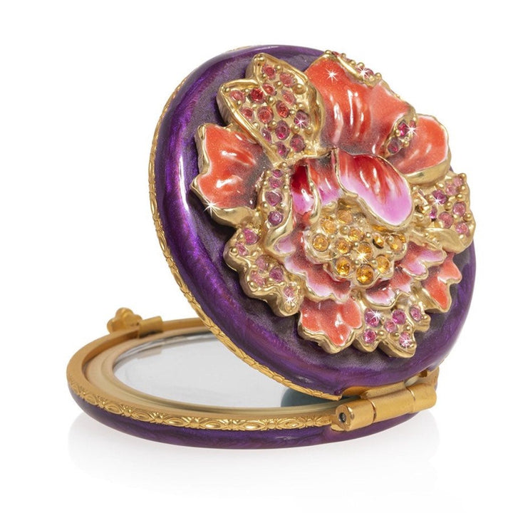 Jay Strongwater Angela Floral Round Compact Compacts Jay Strongwater 