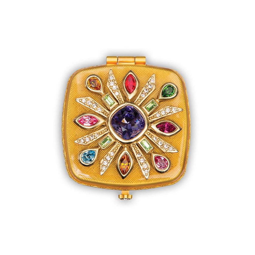 Jay Strongwater Schuyler Maltese Bejeweled Compact - Gold Compacts Jay Strongwater 