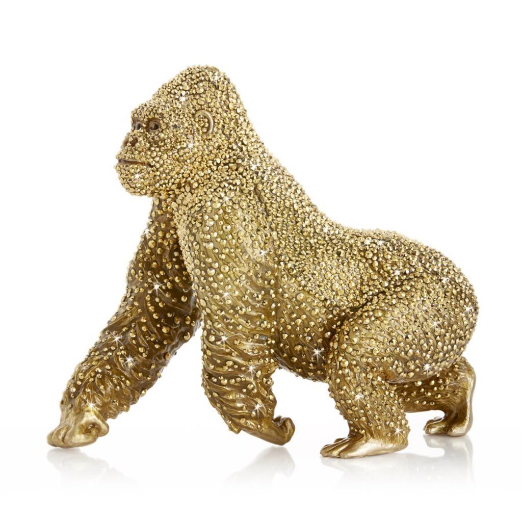 Jay Strongwater Kong Pave Gorilla Figurine Figurines Jay Strongwater 