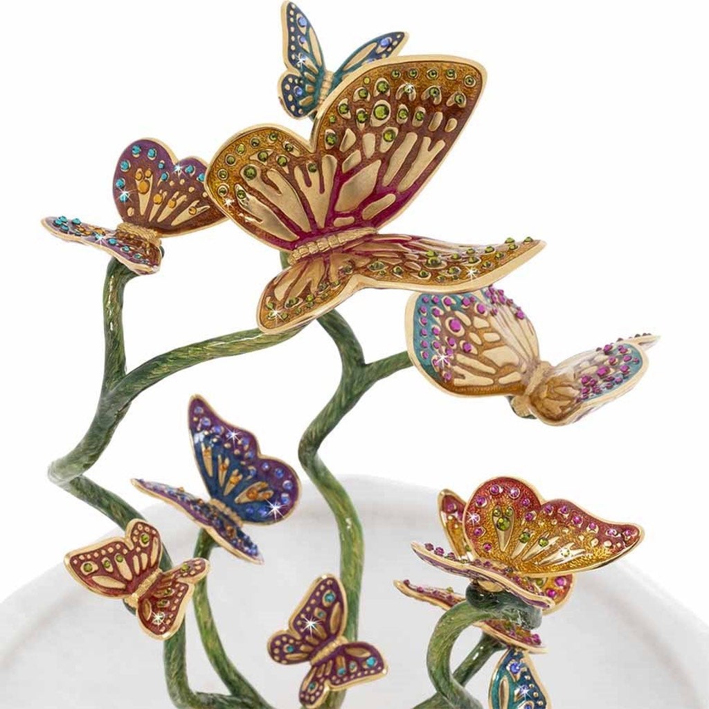 Jay Strongwater Aldora Butterfly Branch Cloche Figurines Jay Strongwater 