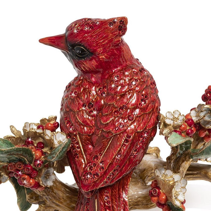 Jay Strongwater Cardinal on Branch Figurine Figurines Jay Strongwater 