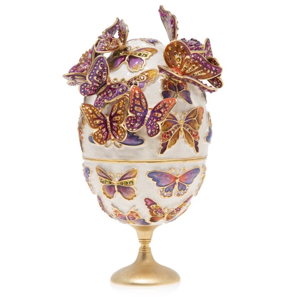 Jay Strongwater Butterfly Egg Objet Figurines Jay Strongwater 