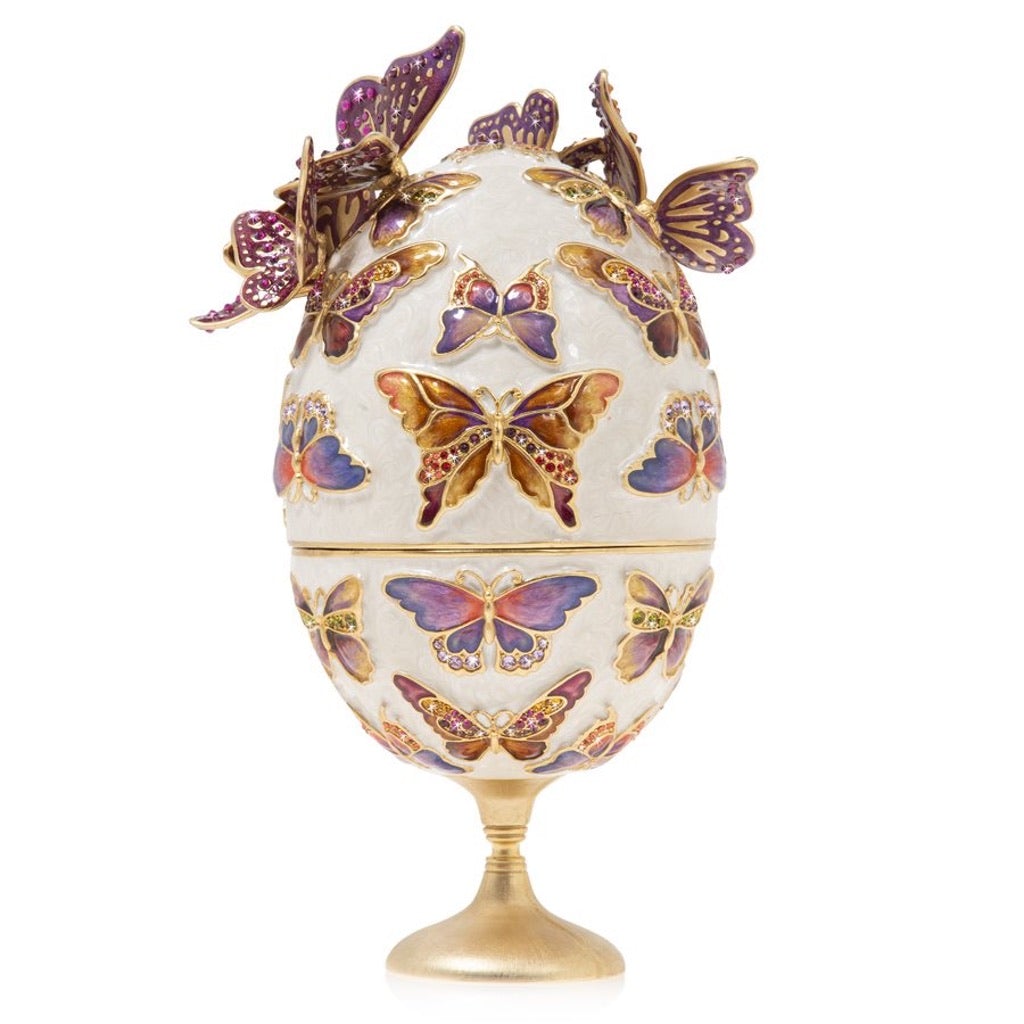 Jay Strongwater Butterfly Egg Objet Figurines Jay Strongwater 