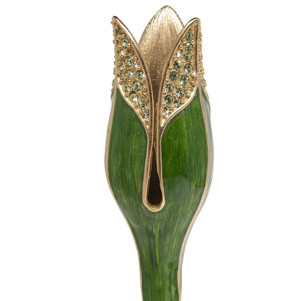 Jay Strongwater Ambrosius Tulip Tall Candle Stick Holder - Leaf Candle Holders Jay Strongwater 