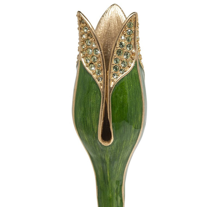 Jay Strongwater Ambrosius Tulip Tall Candle Stick Holder - Leaf Candle Holders Jay Strongwater 