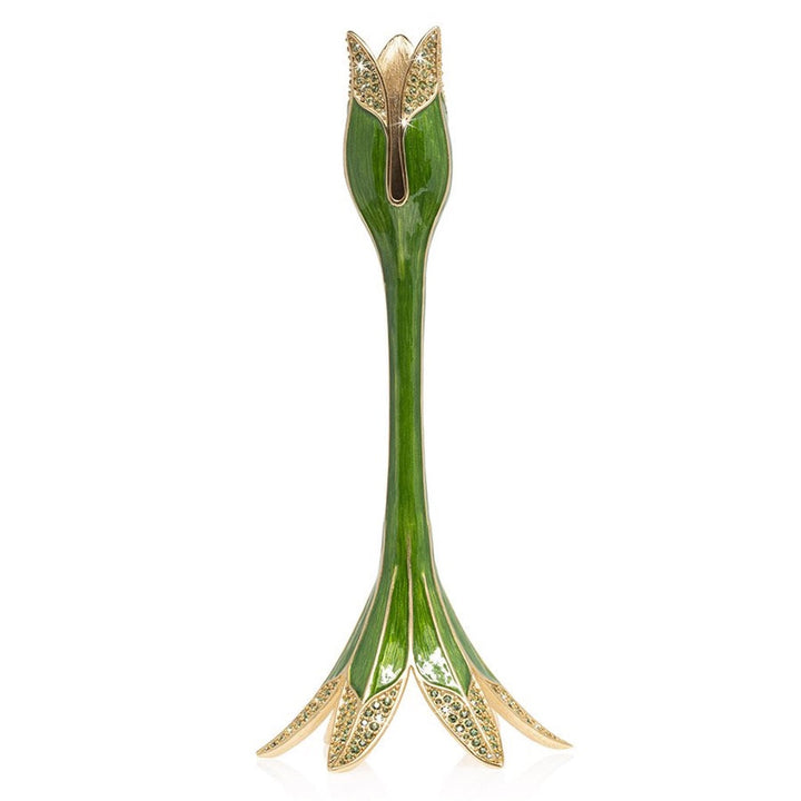 Jay Strongwater Abraham Tulip Medium Candle Stick Holder - Leaf Candle Holders Jay Strongwater 