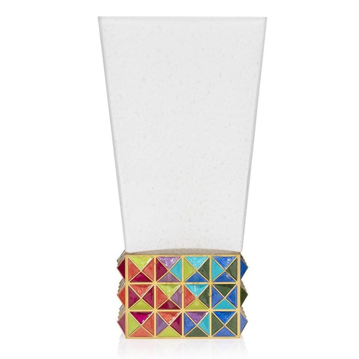 Jay Strongwater Opus Pyramid Vase - Rainbow Vases Jay Strongwater 