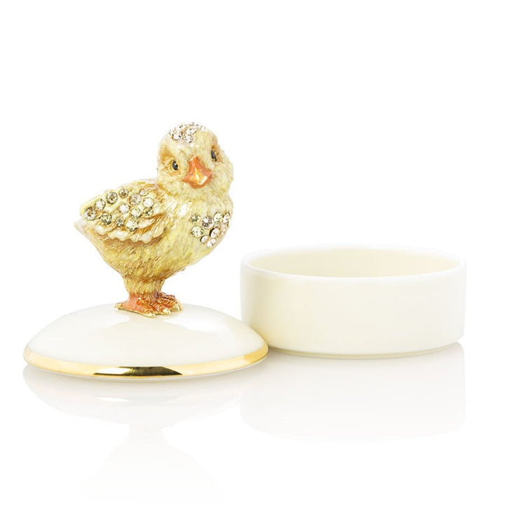 Jay Strongwater Sawyer Chick Round Porcelain Box Boxes Jay Strongwater 