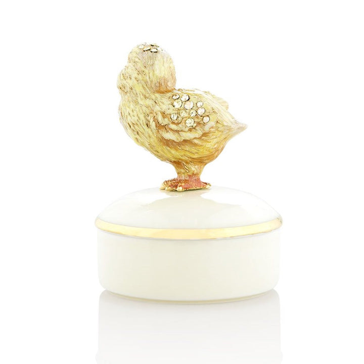 Jay Strongwater Sawyer Chick Round Porcelain Box Boxes Jay Strongwater 