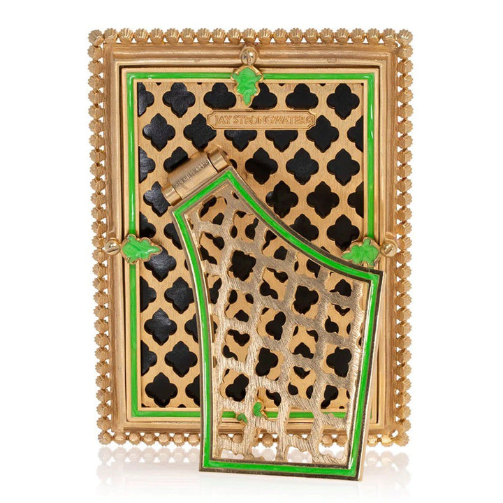 Jay Strongwater Lorraine Stone Edge 4” x 6" Frame - Electric Green Picture Frames Jay Strongwater 