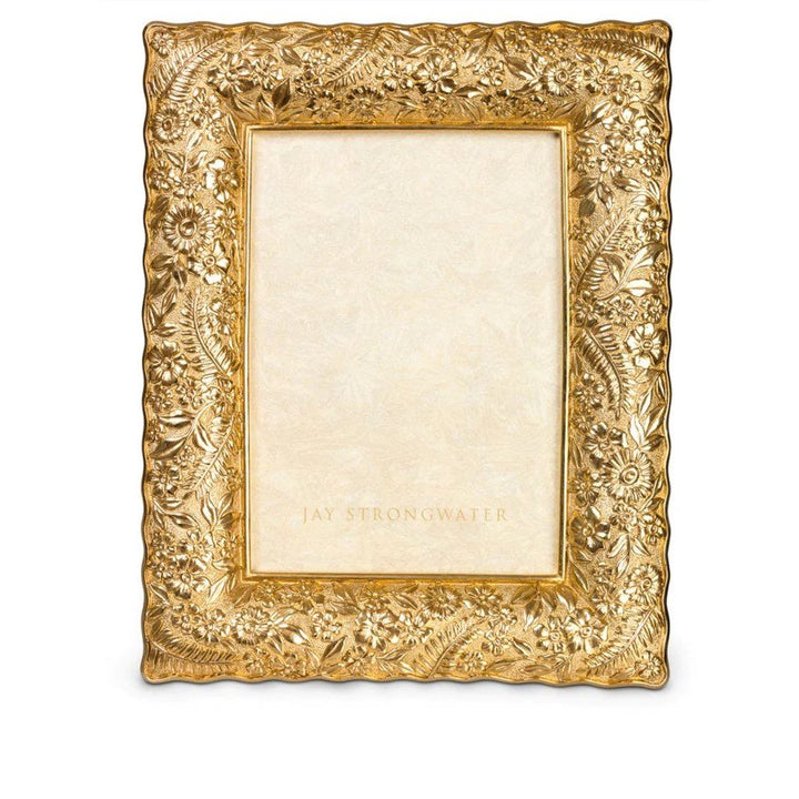 Jay Strongwater Katerina Ruffle Edge Floral 5" x 7" Frame Picture Frames Jay Strongwater 