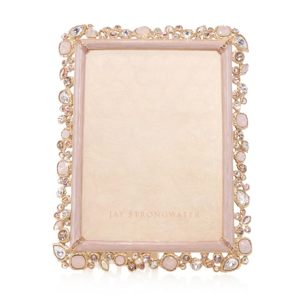 Jay Strongwater Leslie Bejeweled 5" x 7" Frame - Baby Pink Picture Frames Jay Strongwater 