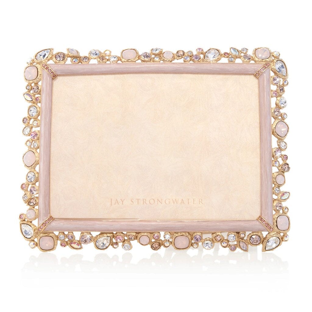 Jay Strongwater Leslie Bejeweled 5" x 7" Frame - Baby Pink Picture Frames Jay Strongwater 