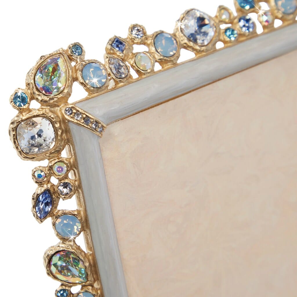 Jay Strongwater Leslie Bejeweled 5" x 7" Frame - Baby Blue Picture Frames Jay Strongwater 