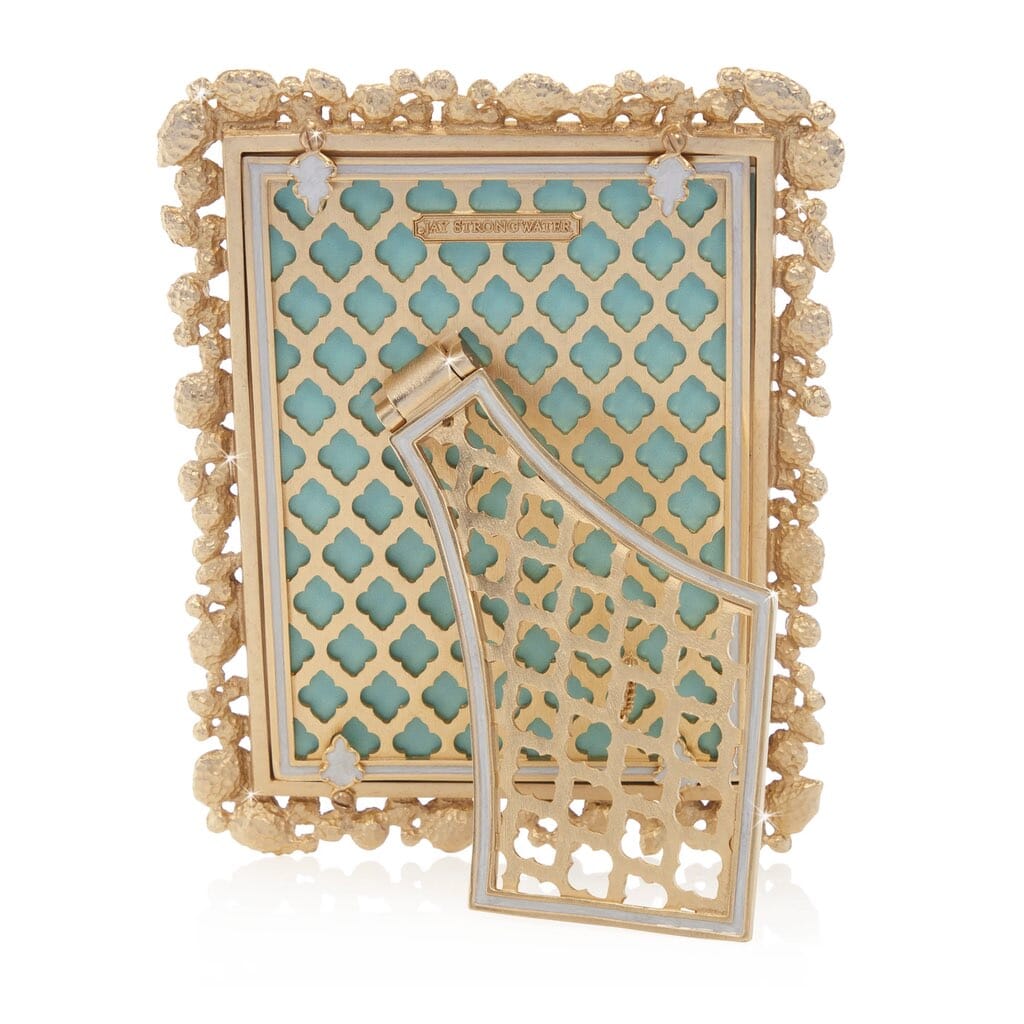 Jay Strongwater Leslie Bejeweled 5" x 7" Frame - Baby Blue Picture Frames Jay Strongwater 