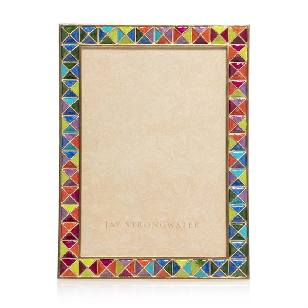 Jay Strongwater Mosaic Pyramid 5" x 7" Frame - Rainbow Picture Frames Jay Strongwater 