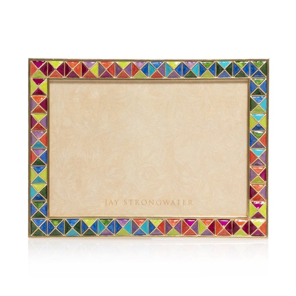 Jay Strongwater Mosaic Pyramid 5" x 7" Frame - Rainbow Picture Frames Jay Strongwater 