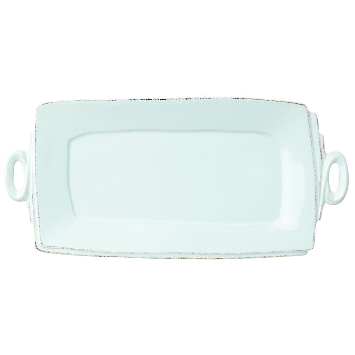 Vietri Lastra Handled Rectangular Platter Dinnerware Vietri Aqua 