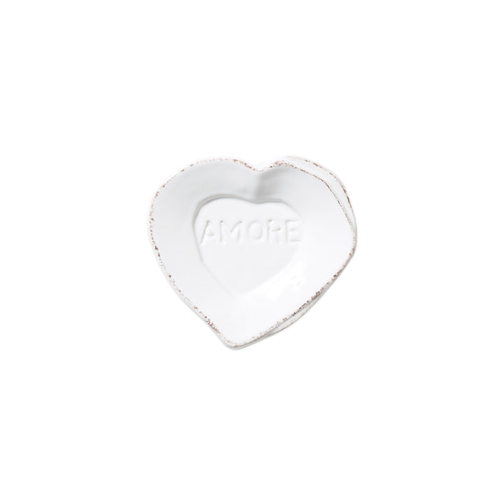 Vietri Lastra White Heart Mini Amore Plate Dinnerware Vietri 