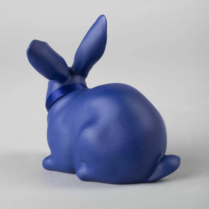 Lladro Porcelain Attentive Bunny Figurine (Blue-Gold) Figurines Lladro 