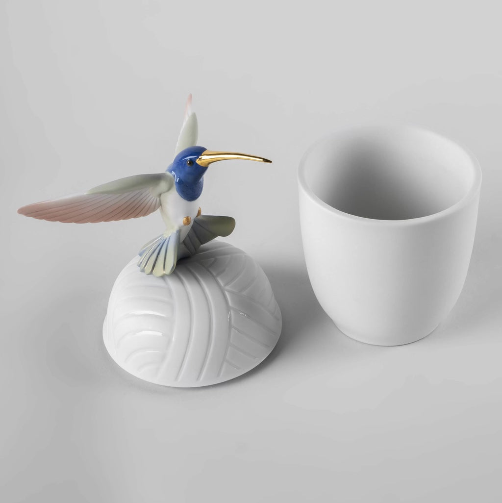 Lladro Porcelain Hummingbird Box Vases Lladro 