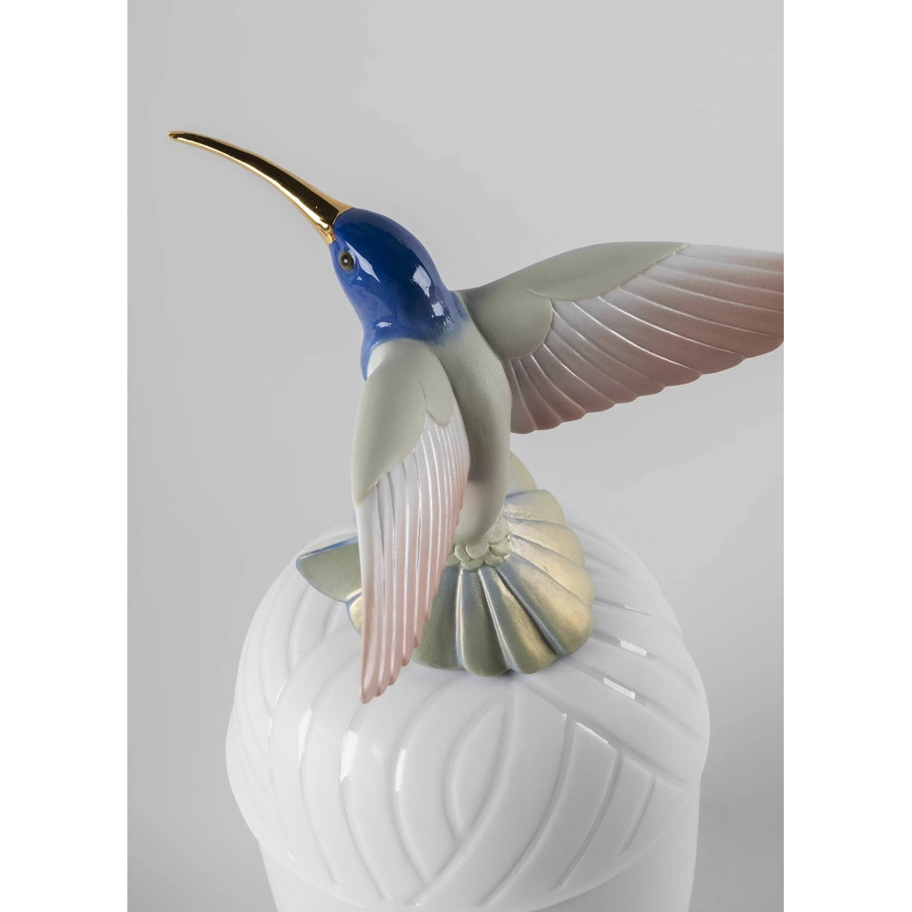 Lladro Porcelain Hummingbird Box Vases Lladro 