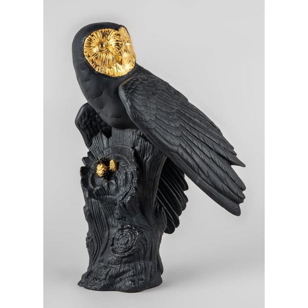 Lladro Porcelain Owl Figurine - Black & Gold LE 1000 Figurines Lladro 