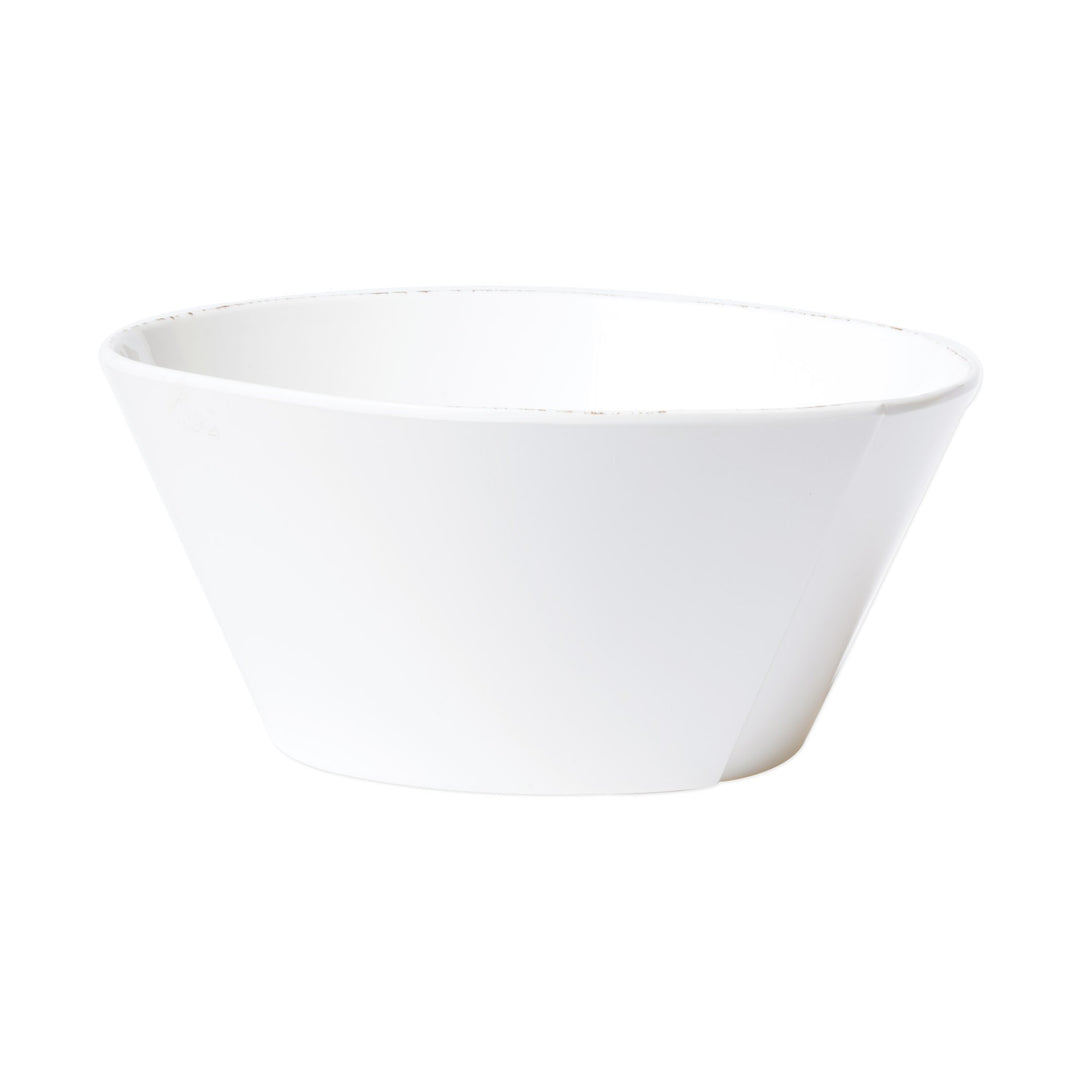 Vietri Melamine Lastra White Large Stacking Serving Bowl Dinnerware Vietri 