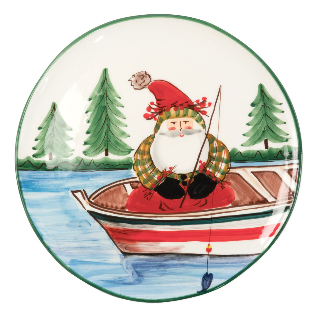 Vietri Old St. Nick Round Platter - Fishing Dinnerware Vietri 