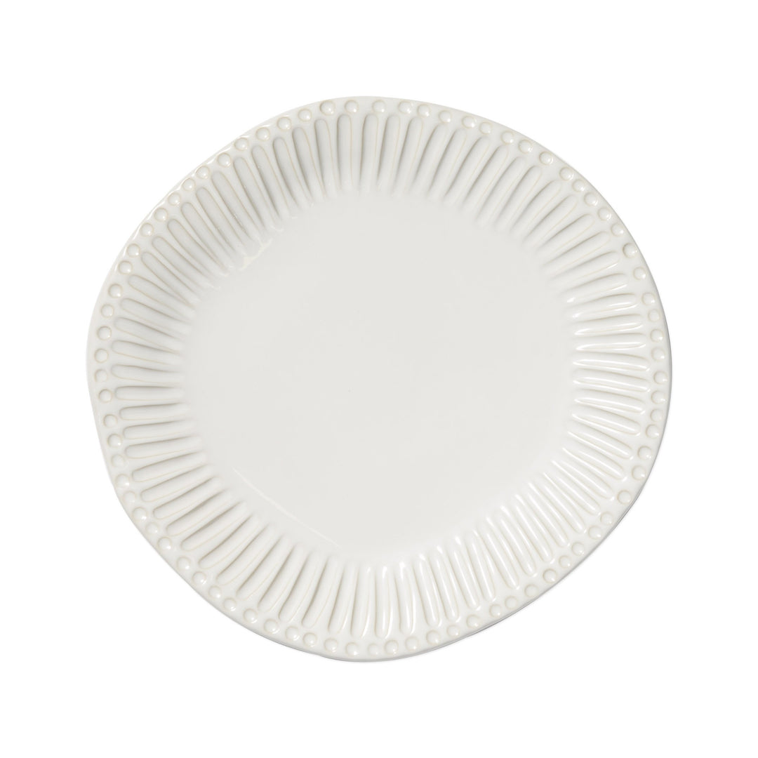 Vietri Incanto Stone White Stripe Dinner Plate Dinnerware Vietri 