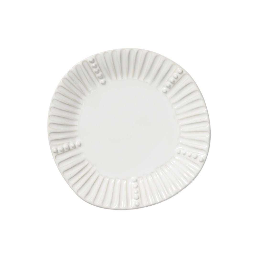 Vietri Incanto Stone White Stripe Salad Plate Dinnerware Vietri 