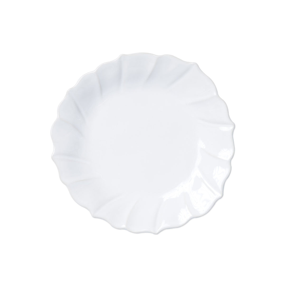 Vietri Incanto Stone White Ruffle Salad Plate Dinnerware Vietri 